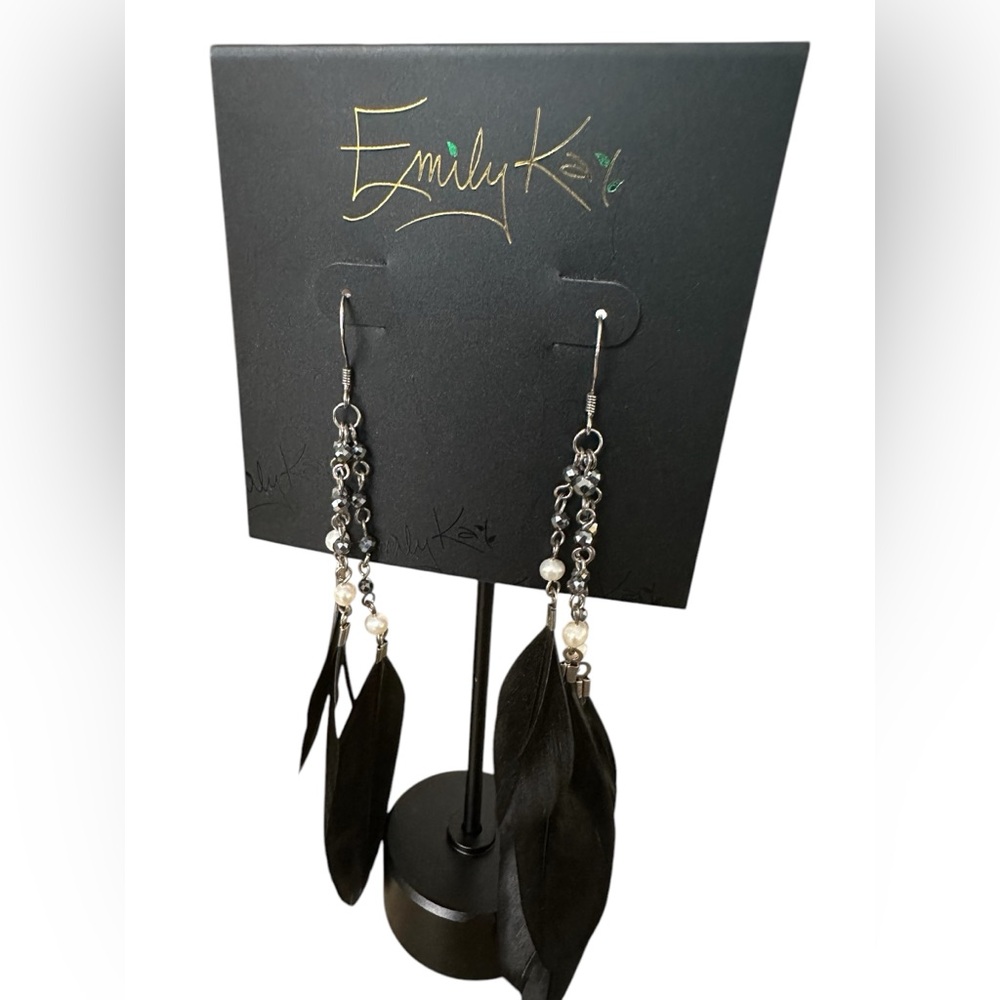 Emily Kai genuine stones w black Feathers
